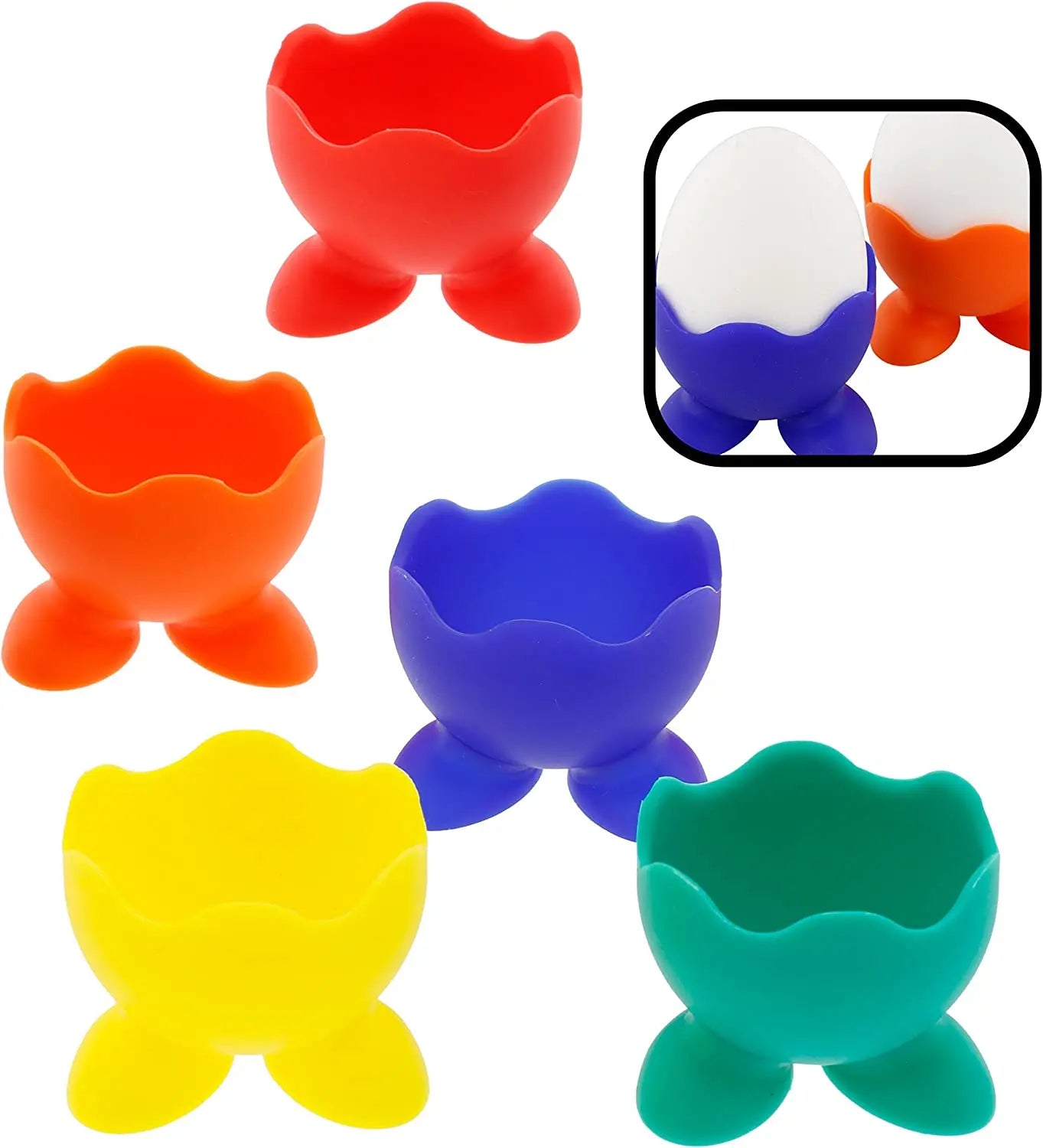 2024 Organizer Egg Holder Makeup Sponge Silicone Egg Steamer High Temperature Food Grade for Hard Boiled Eggs