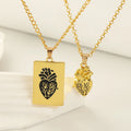 New Fashion Personality Heart Necklace Jewelry Gold Heart a Pair of Couple Alloy Necklace
