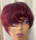 99J# 6 Inch Indian Remy Hair for Cut Side Part Curl Machine Made Wear Natural Color Women's Wig