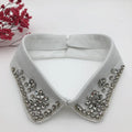 White Detachable Collar Beaded Decoration Half Shirt Collar Shirt