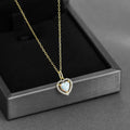 Fashion Jewelry 925 Sterling Silver Necklace love Heart Opal Diamond Gold Plated Necklaces Women Valentine's Day