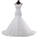 Mermaid Modern Wedding Dress Luxury for Women 2022 Lace White Beaded Sequin Floral Print Long Train Wedding Dress