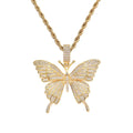 CN178  Small Size Cubic Zircon Butterfly Pendants Women Necklace Men's Hip Hop Necklace Party Jewelry Gift