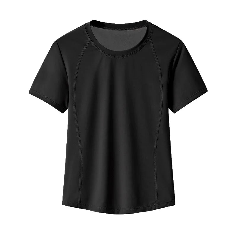 New Waist Closing Sports Short Sleeve Women's Casual Loose Running Equestrian Clothes Quick Drying Fitness T-shirt