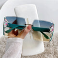 2024 Luxury Vintage Sunglasses Branded Custom logo Eyewear Shades Oversized Female Rimless Square Diamond Ladies Sunglasses