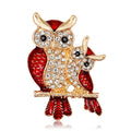 Jachon Cute Mother's Day  Owl Brooch Jewelry Pin  Women Crystal Animal Brooch Pins