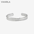 VIANRLA 925 Sterling Silver Bangle Bracelet Minimalist for Girl Jewelry Handmade Bracelet Support Drop Shipping