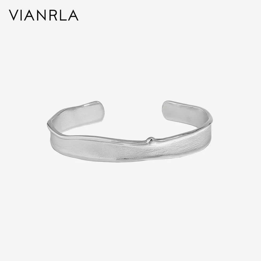 VIANRLA 925 Sterling Silver Bangle Bracelet Minimalist for Girl Jewelry Handmade Bracelet Support Drop Shipping