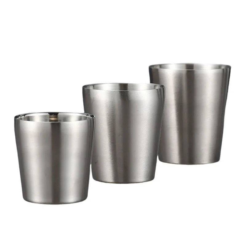 Custom Logo Coffee Beer Curling Water Cup Reusable Tea Cups Double Wall Metal Drinking Cup