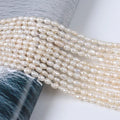 Natural Cultured Freshwater Pearl Beads White AA Grade Rice Shape 4-5mm Third Party Certified for Jewelry Making DIY