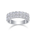 Luxury Pair Row D Color Moissanite Diamond Ring for Women 925 Sterling Sliver Wedding Engagement Eternity Band Jewelry Ring