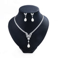 Weiman New Arrival Cubic Zirconia Butterfly V Shape Necklace and Drop Earring Bridal Jewelry Set Wedding Party Prom