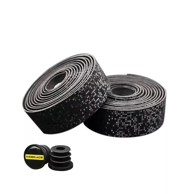 RIDERACE  Bike Handlebar Tape Road Bicycle Anti-slip PU Starry Sky Shock Absorption Handle Bar Tape Cycling Wrap End Plug