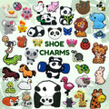Factory Customised DIY Safari Animal PVC Flex Silicone Clog Buckles Horse Elephant Fox Paw Panda Shoe Charms Clip Bulk