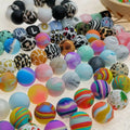 Wholesale BPA 424 Color Water Transfer Pattern Flower Print Silicone Beads for Bracelet Keychain Pen Making