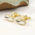 Men's Fashion French Crystal Cufflinks in the Shape of Super Shiny Red Crystal Engagement Wedding Gift Copper Alloy