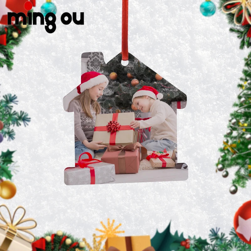 Personalization DIY Christmas Tree Decoration Holiday Tags Sublimation Blank MDF Xmas Ornament