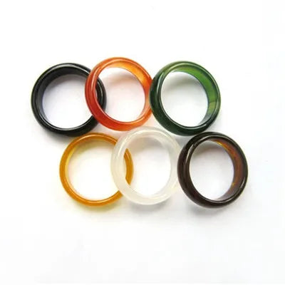 Colorful Jade Ring Fashion Gemstone Rings 2021 for Women Men Natural Carnelian Jewelry Ring
