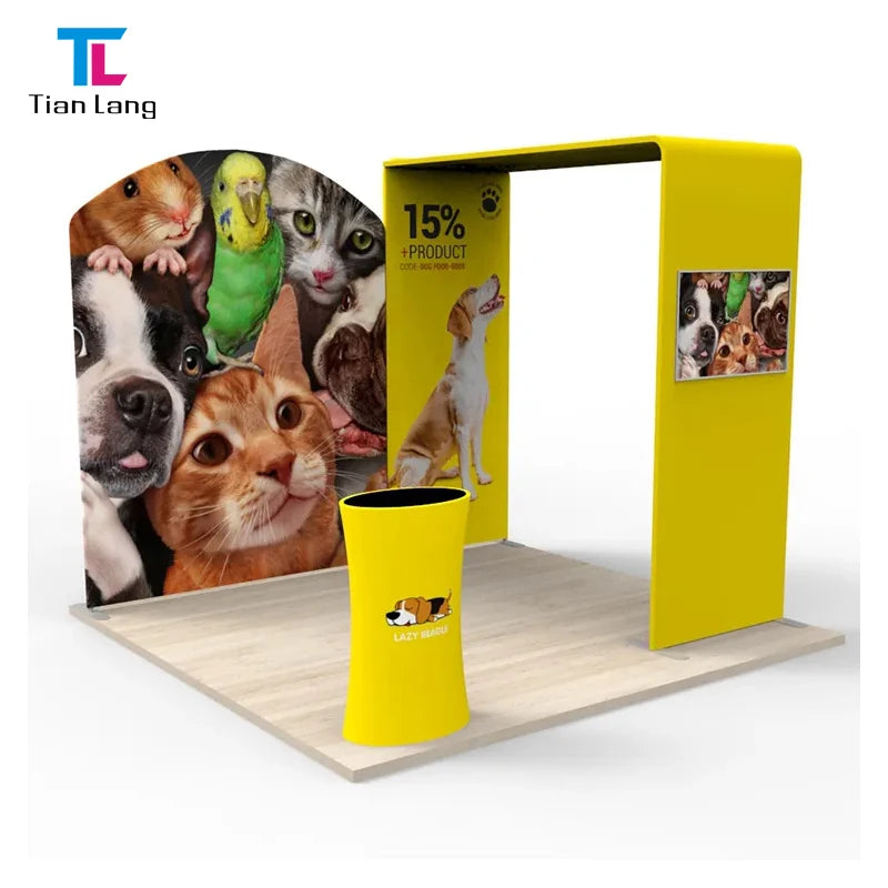 Tian Lang Custom Printing 8ft 10ft Straight Tension Fabric Trade Show Tube Display Birthday Party Back Drop Stands