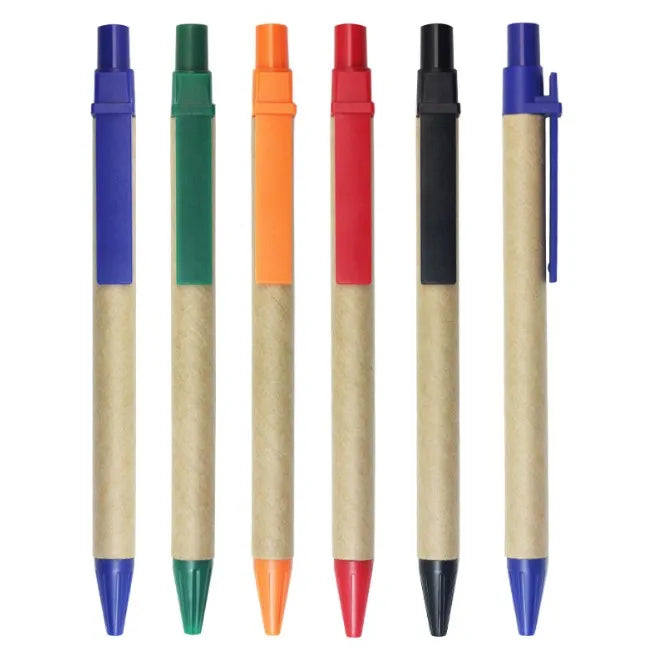 Custom Logo Eco-Friendly Ballpoint Paper Pen Recycled Material for Promotions