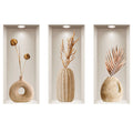 Wholesale Large Size 50CM Brown Dried Grass PVC Wall Sticker Natural Dry Flowers Self-Adhesive Waterproof Home Decoration Hot