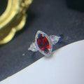 Factory Supply Aesthetic Minimalist 925 Sterling Silver Natural Garnet Water-Proof Rings for Women for Wedding and Party