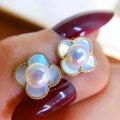 E1274 6-7mm DIY Natural Freshwater Pearl Charm Earrings Mounting Accessory 925 Sterling Silver Gold Plated  Jewelry for Women