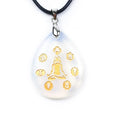 HZ Natural Teardrop Shape pendants carved Opalite Yoga chakra pendant necklace natural crystal Reiki Chakra chakra crystal set gems