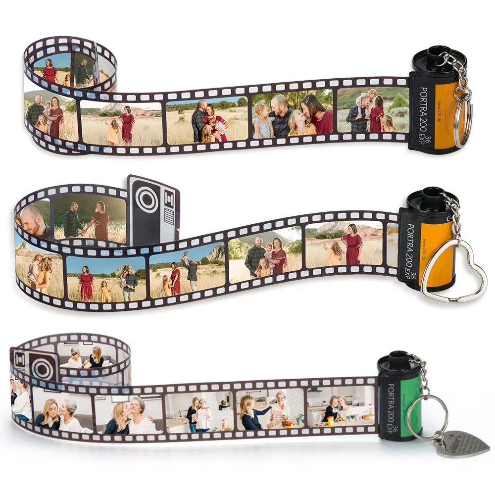 Personalized 10 15 20 Photos Camera Roll Keychain Free Sample Film Roll Keychain