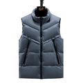 2025 Sleeveless Custom Fake Down Jacket Men Winter Outdoor Puffer Jacketswholesale Unisex Big Size Zip up Vest