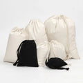 Custom Eco-Friendly Cotton Pouch Screen-Printed Small White Canvas Drawstring Bag for Shoes & Clothing Packaging & Bracelets