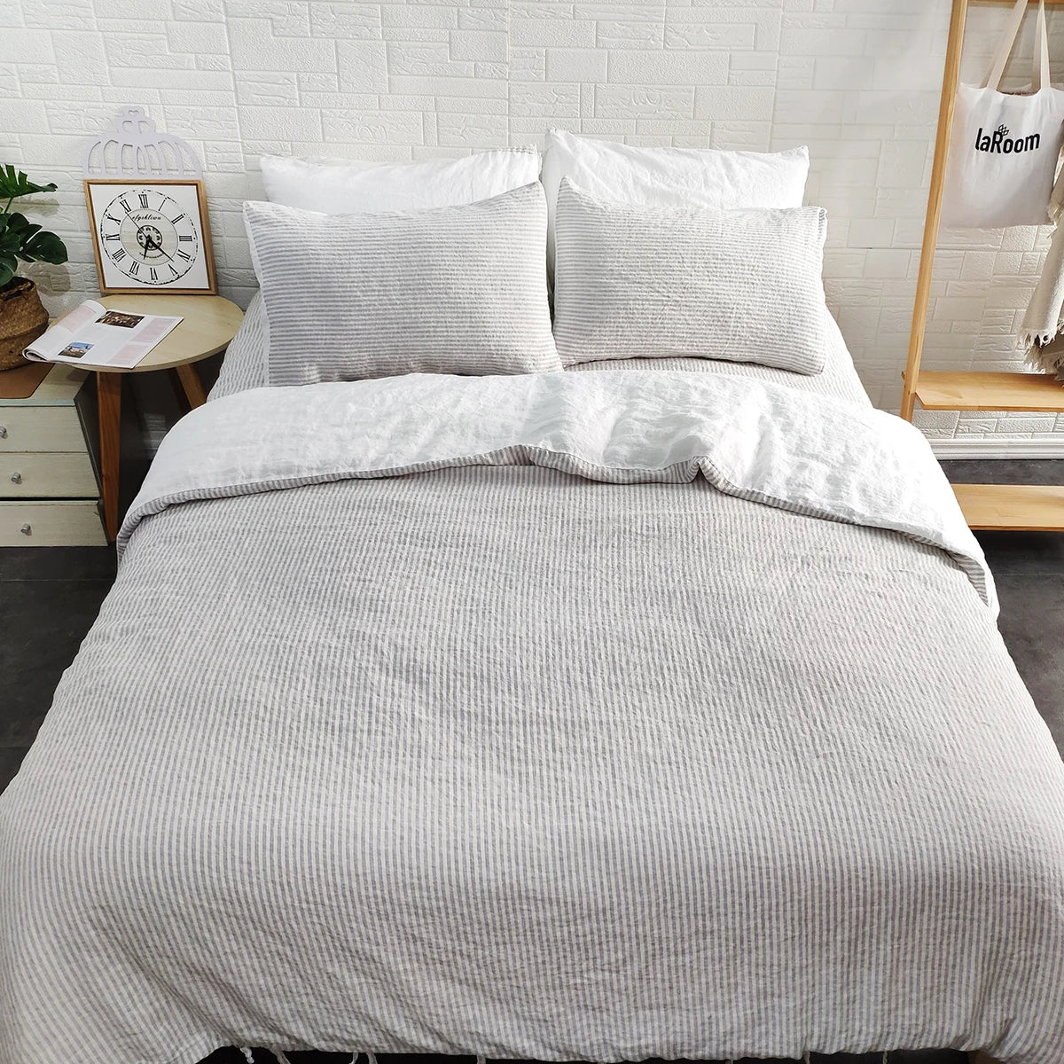 Birdblan Popular Natural Home Usage Pure Flax 100 French Linen Bedding Linen Bed Sheet Set
