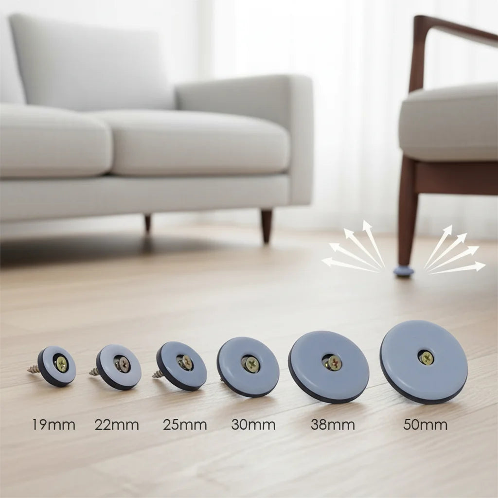 Furniture Leg Moving Pads 24 Pack Screw on Chair Gliders PTFE Furniture Leg Slides Chair Glides for Hardwood Floor Protector