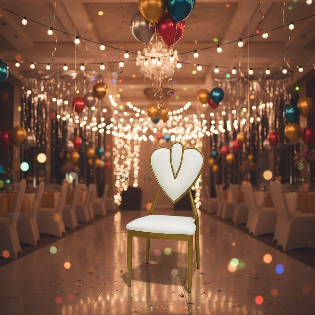 Modern Gold Iron Event Chair for Outdoor Banquet Wedding Party Restaurant Furniture Packed in Mail for Hotel Use