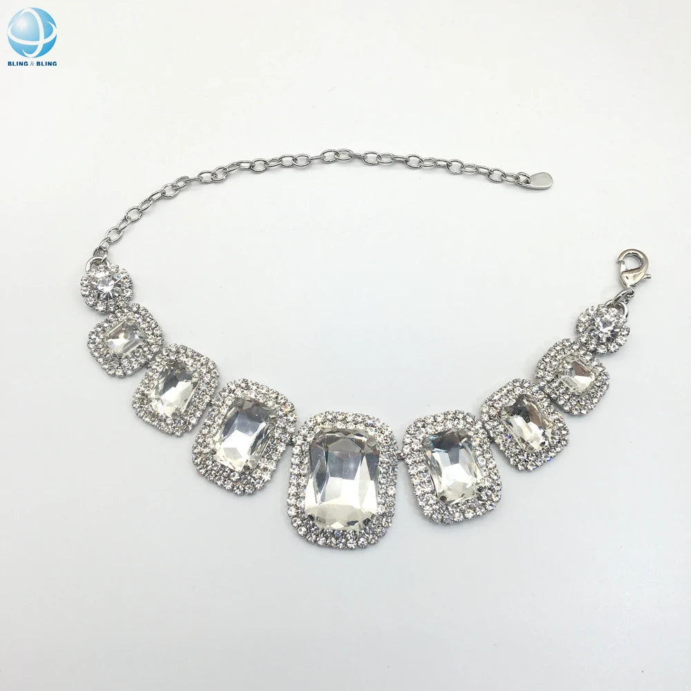 Luxury 2025 Custom Crystal Ankle Chains Shoe Strap Decorations Rhinestone Chain for Women Shoes