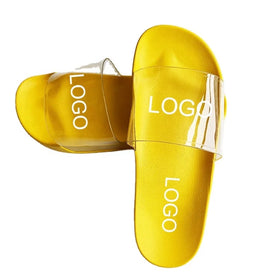 Factory Wholesale Summer Men slippers Custom logo Colour Simple Design Ready to Ship Fashionable Transparent Strap slippers