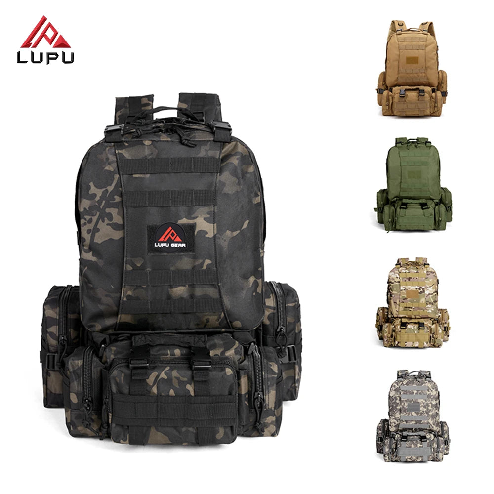 Unisex Tactical Backpack with Vintage Zipper Closure Camouflage Pattern Mesh and Polyester Lining for Day Use