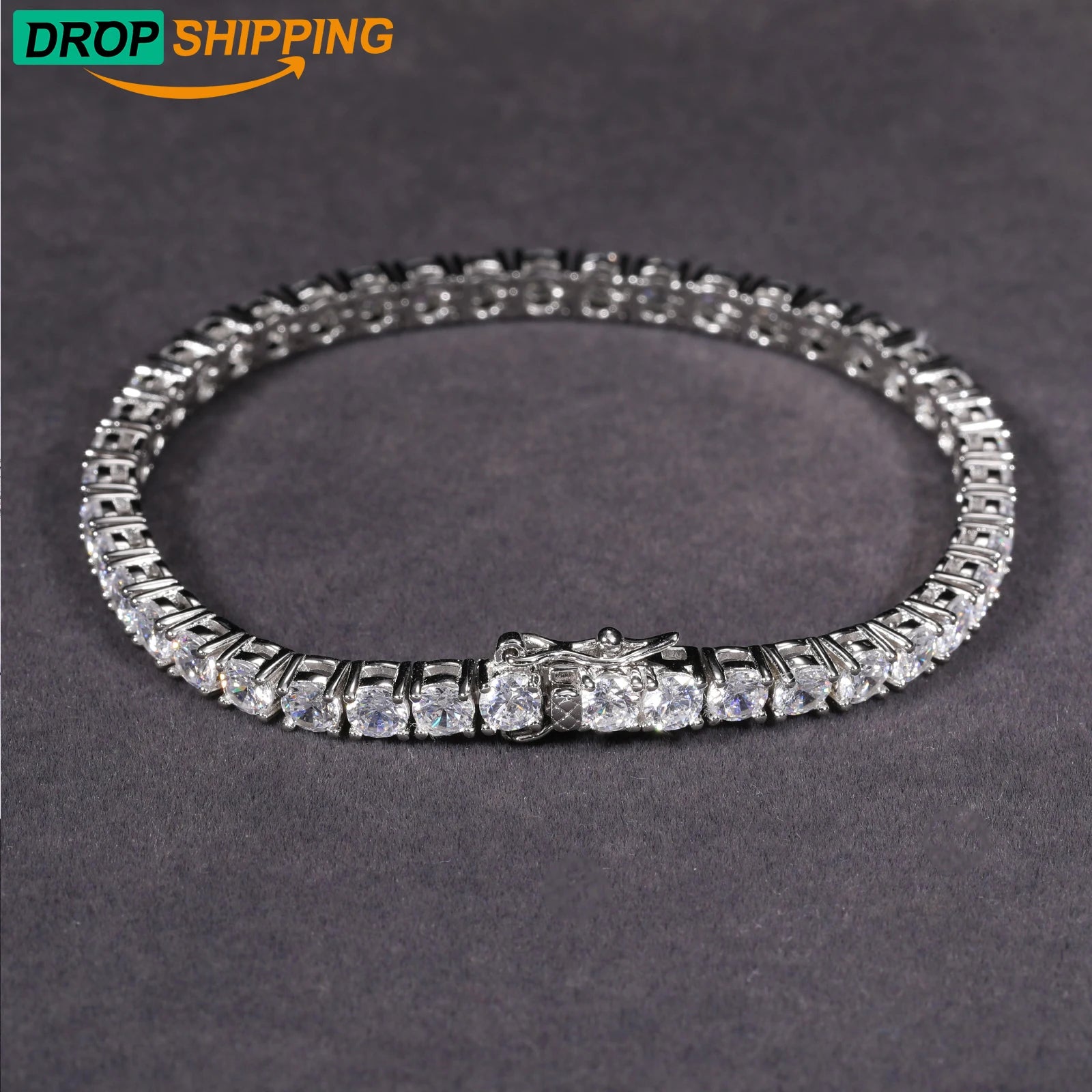 Pass Diamond Tester D Color VVS1 Moissanite Tennis Bracelet 925 Sterling Silver Jewelry Mossanite Fashion Bracelet for Men Women