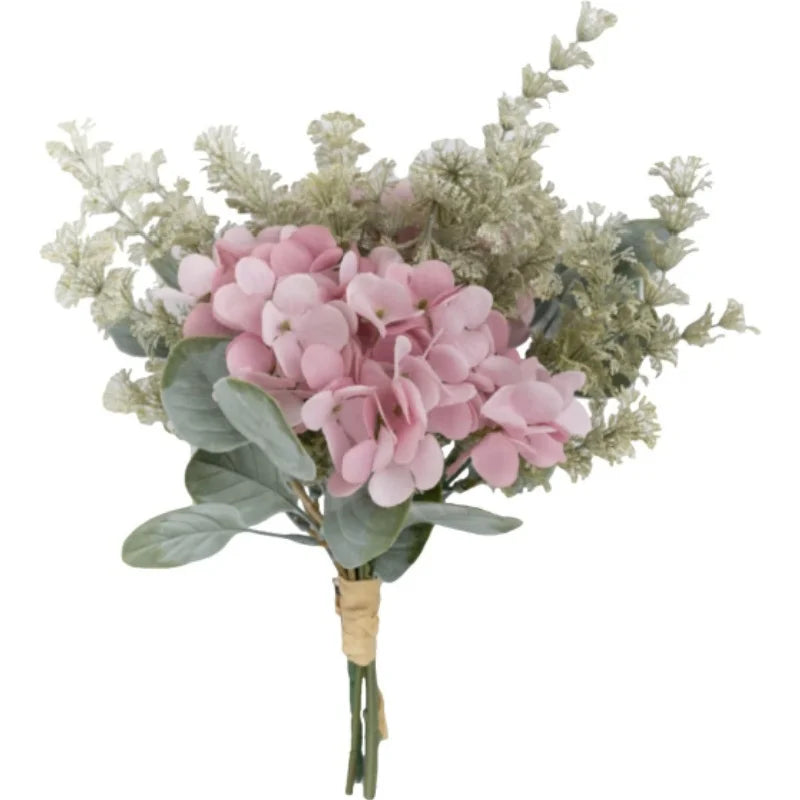 Artificial Hydrangea Flower Bouquet Floral Arrangement Pink Wedding Bouquets for Bride Wedding Table Centerpieces Home Decor