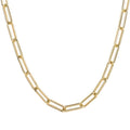 Wholesale Women Jewelry PVD 14K 18K Gold Plated Filled Stainless Steel Flat Rectangle Paper Clip Paperclip Link Chain Necklace
