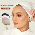 New Wholesale Muslim Underscarf Women Undercaps Label Custom Modal Jersey Satin Lined Silk Tie Back Inner Hijab Caps
