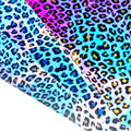 Holographic Leopard Pattern Print Design Artificial Reflective Fabric Animal Printed Finished Synthetic Leather for Decoration