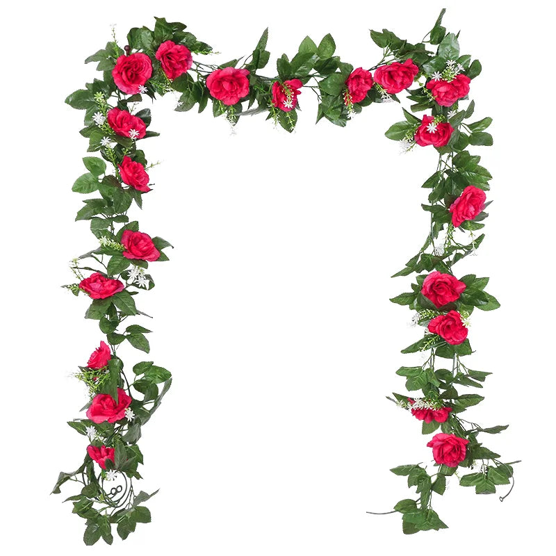 High Quality Handmade Realistic Silk Artificial Rose Vine 220CM Waterproof Environment-Friendly Valentine's Day Graduation