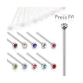 Titanium Nail Fishtail Nose Ring Nasal Nail with Zircon Straight Fishtail Nose Ring Piercing Body Jewelry