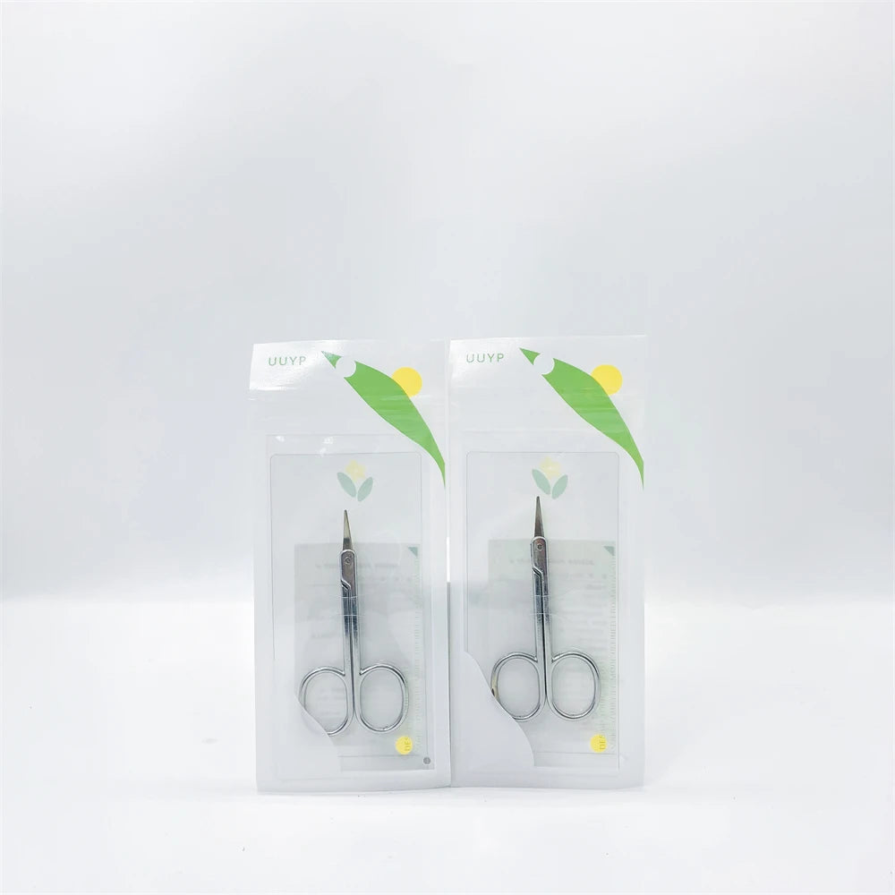 Small Stainless Steel Beauty Manicure Scissors Right-Handed Kid-friendly Curved Sharp Blade Eyebrow Haircut Beard Trimming