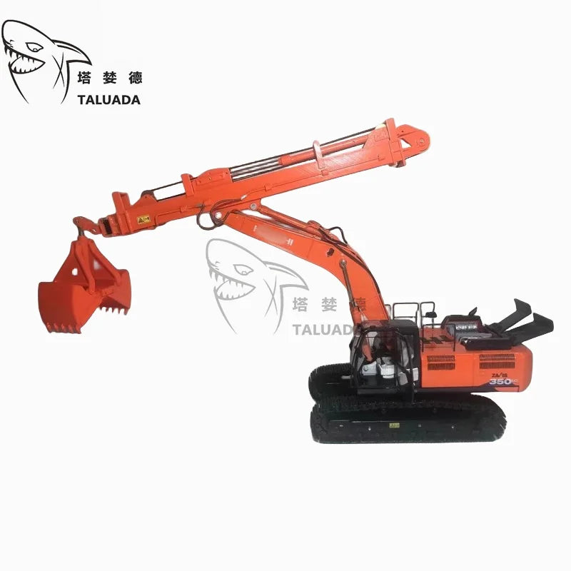 TALUADA Alloy 1:50 Scale Model Toy ZAXIS350-6 Telescopic Arm Grab Excavator Model