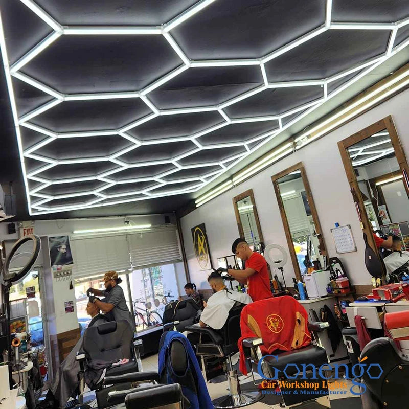 Wholesale Diy Assembled Hair Salon Equipment Luces Hexagonales De Techo Led Barber Light