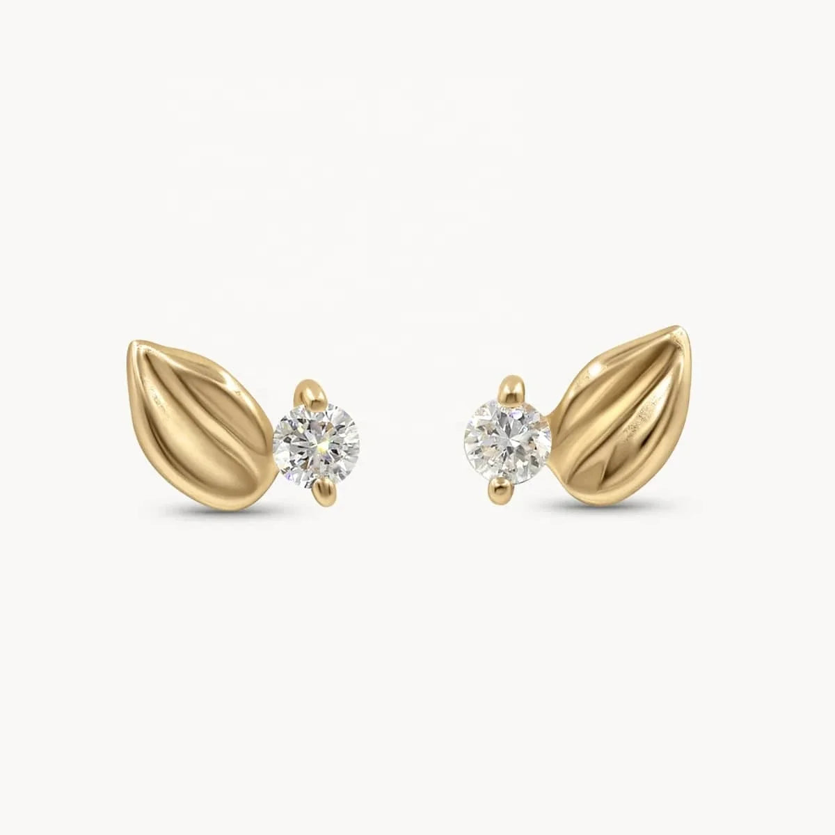 LOZRUNVE 925 Silver Delicate Leaf Diamond Fashion Jewelry Stud Earring