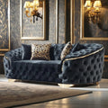 Factory Direct Luxury Velvet Fabric Sofa Tufted Traditional Design for American Living Room & Villa for Foreign Trade MegaBDM