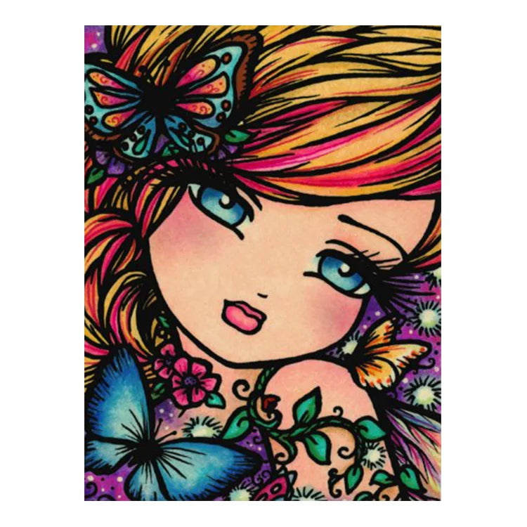 Diamond Painting Cross Stitch Kit Girl Cartoon DIY Full Square Drills Art Handmade Embroidery Decoration 4Y2031